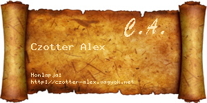 Czotter Alex névjegykártya
